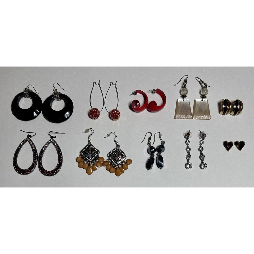 Lot of 10 Pairs of Statement Earrings - Vintage & Modern Styles #4
